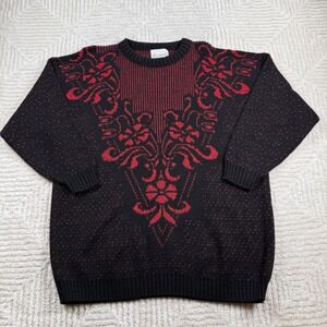 VTG Ellen-D Kollection Sweater Women L Black Dark Romance Whimsigoth Vampire
90s